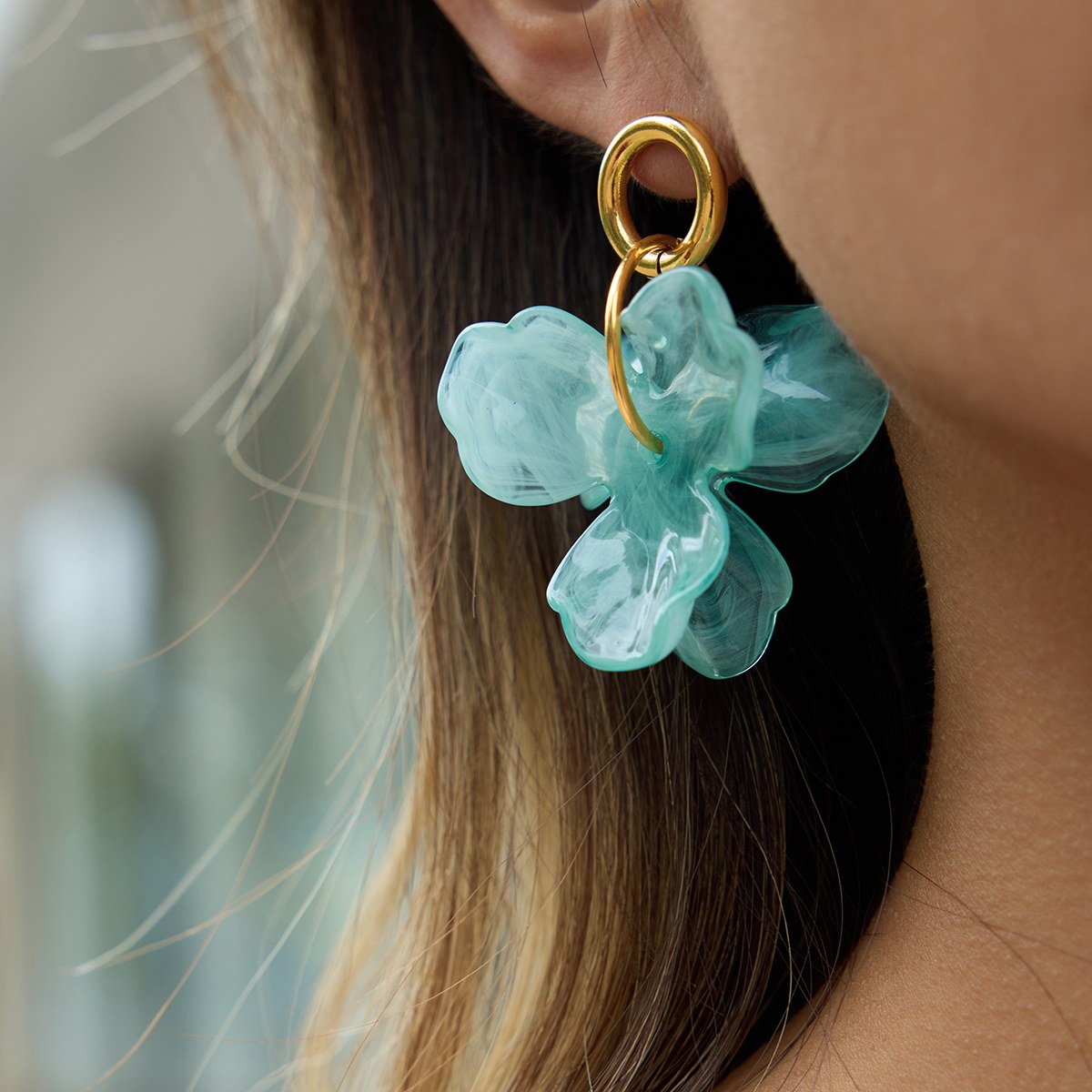 Becoming Mint Petal Earrings