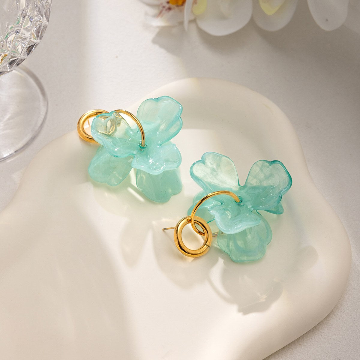 Becoming Mint Petal Earrings