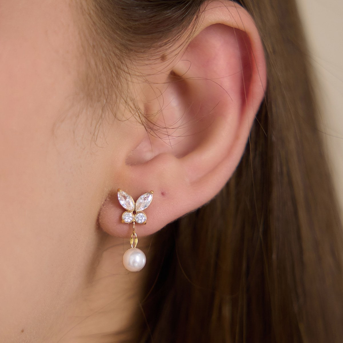 Muse Butterfly Pearl Earrings