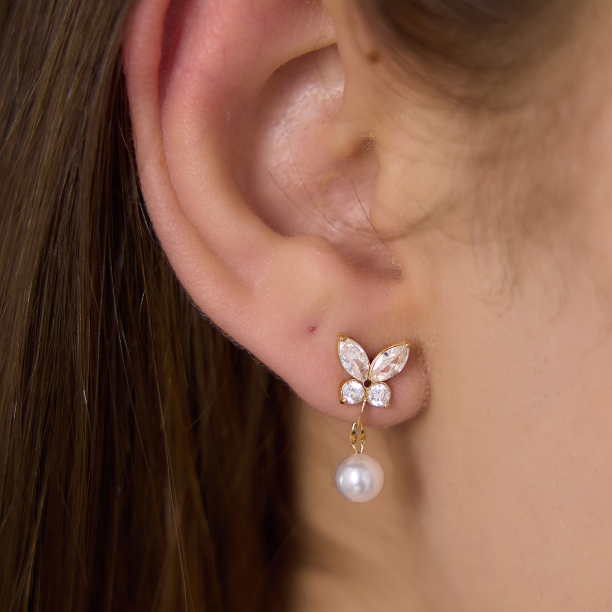 Muse Butterfly Pearl Earrings