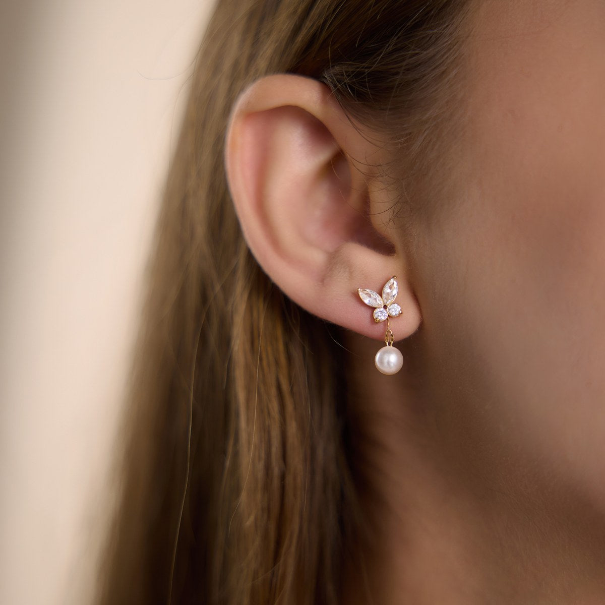 Muse Butterfly Pearl Earrings