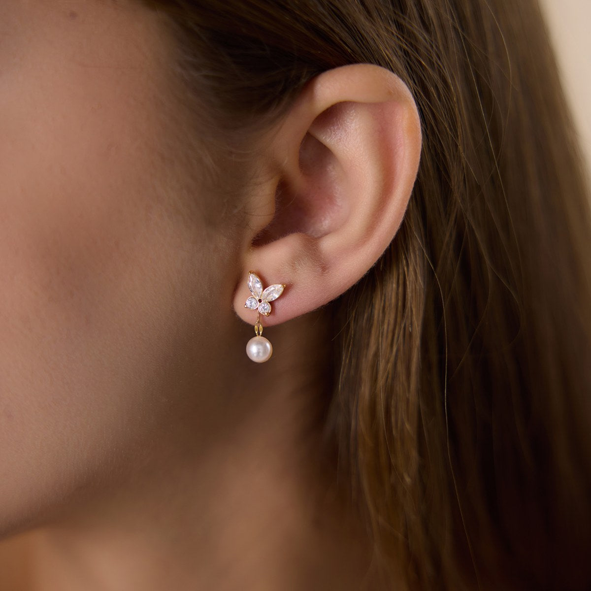 Muse Butterfly Pearl Earrings