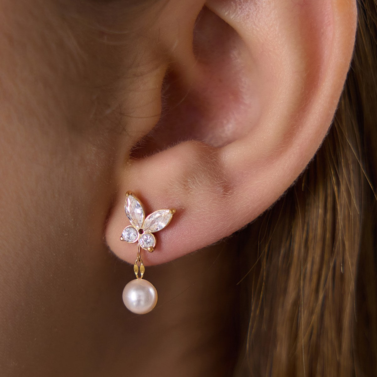 Muse Butterfly Pearl Earrings
