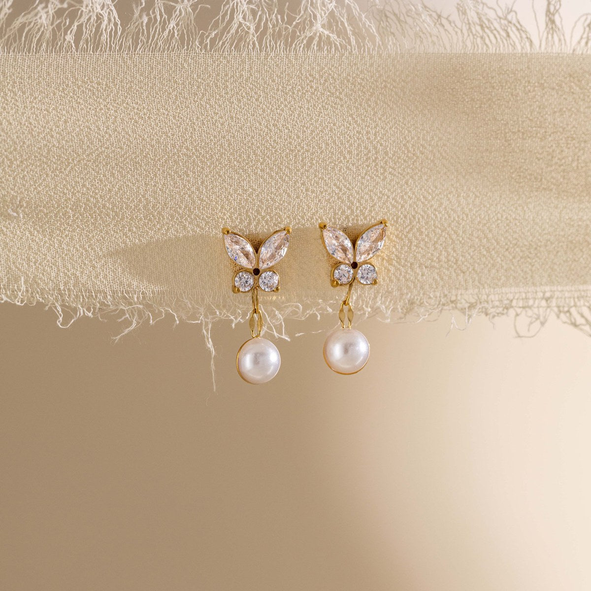 Muse Butterfly Pearl Earrings