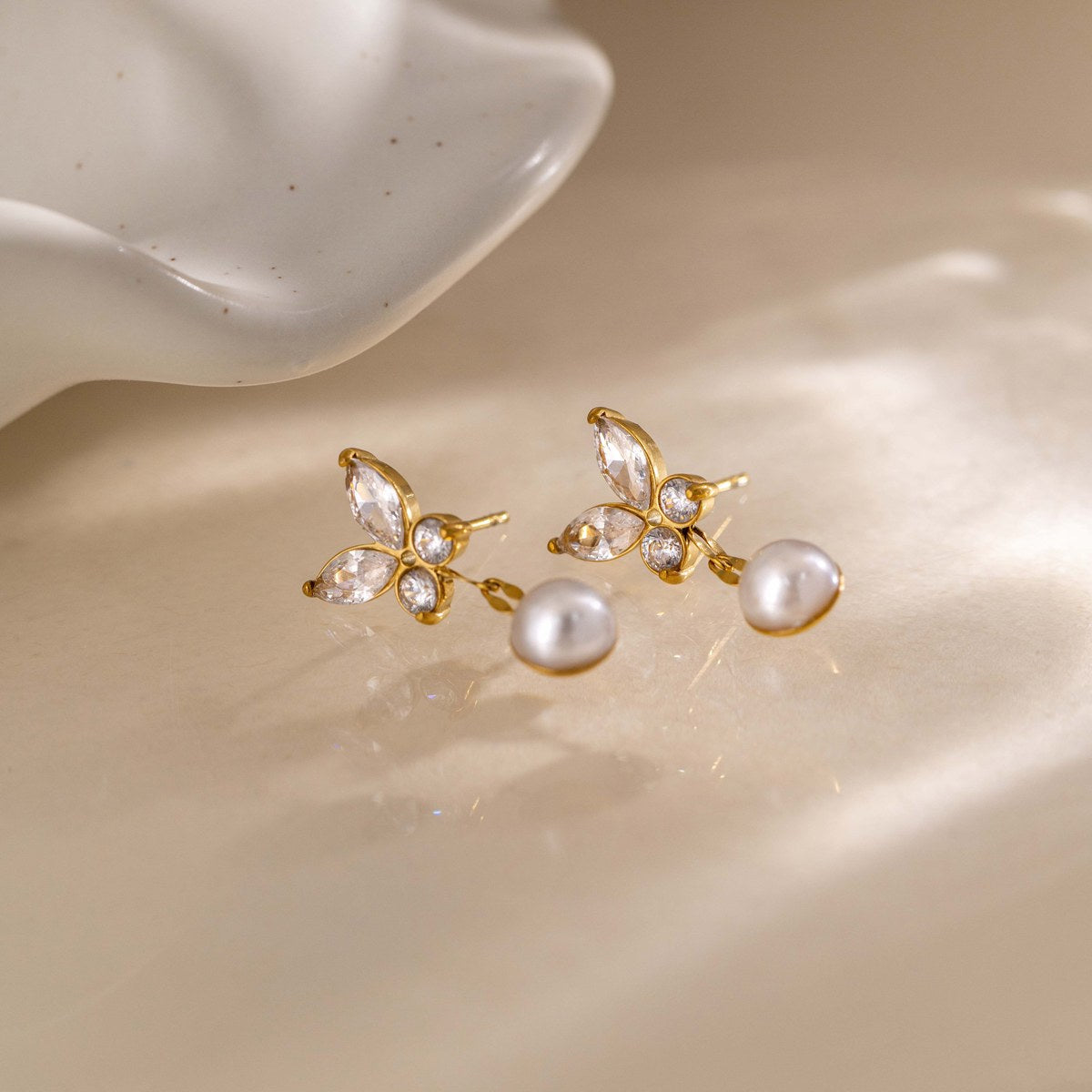 Muse Butterfly Pearl Earrings