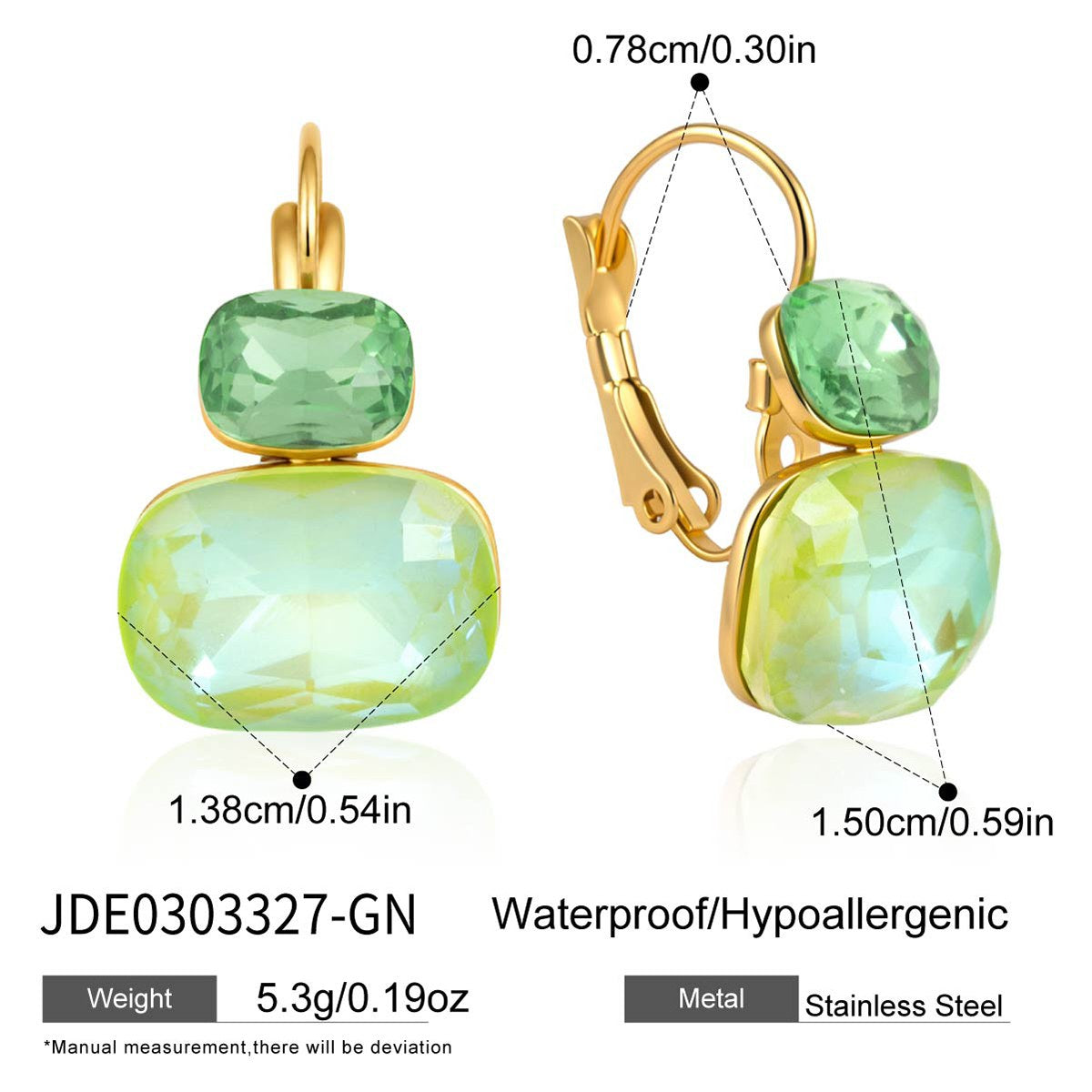 Rare Green Double Gem Earrings