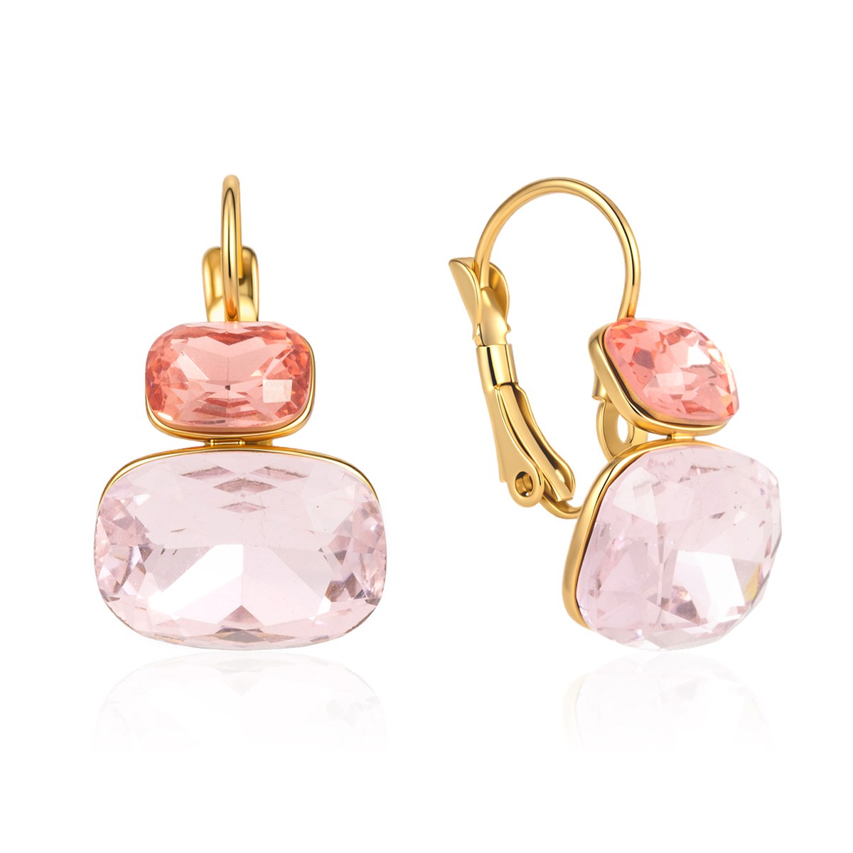 Chosen Pink Double Gem Earrings
