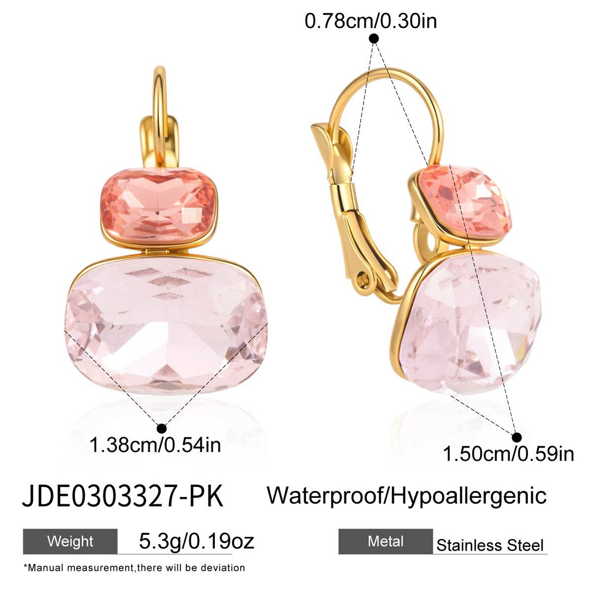 Chosen Pink Double Gem Earrings