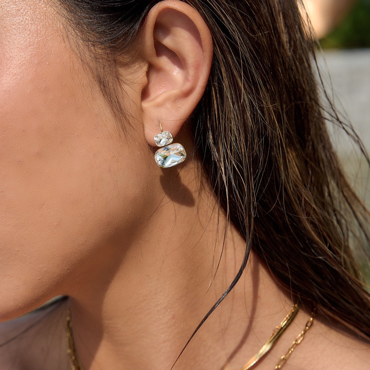 Iconic Crystal Double Gem Earrings