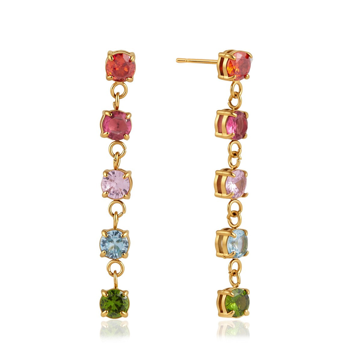 Aura Rainbow Line Drop Earrings