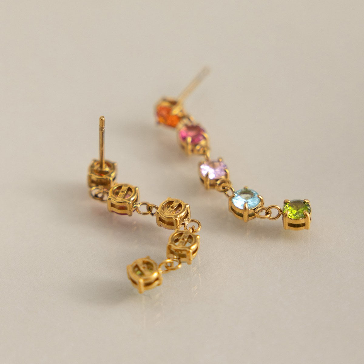 Aura Rainbow Line Drop Earrings