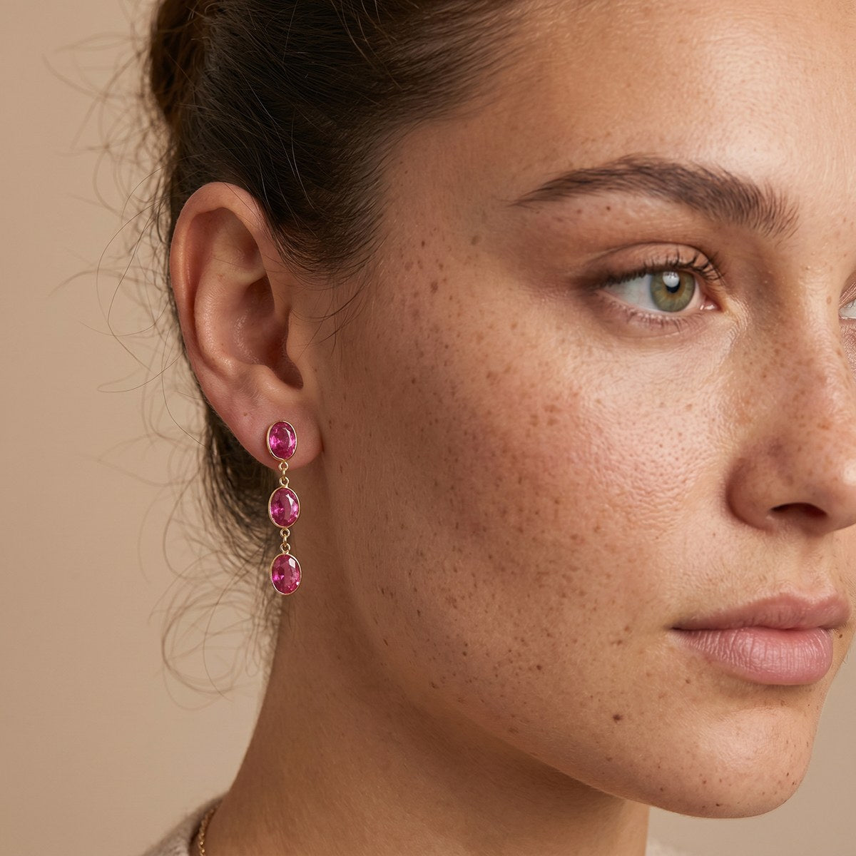 Chosen Ruby Oval Drop Earrings