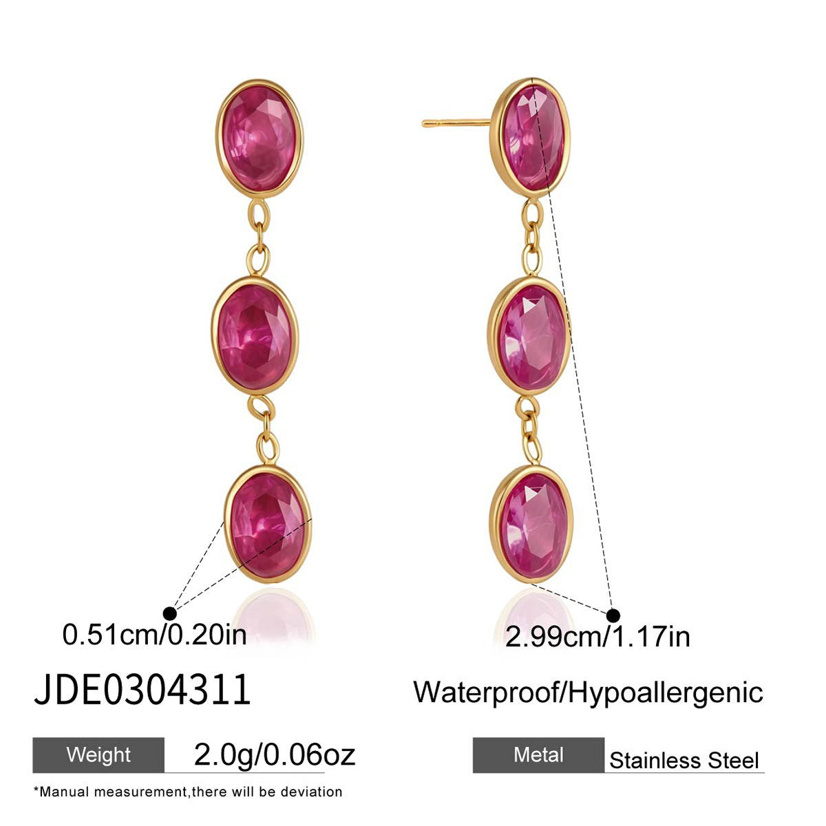 Chosen Ruby Oval Drop Earrings