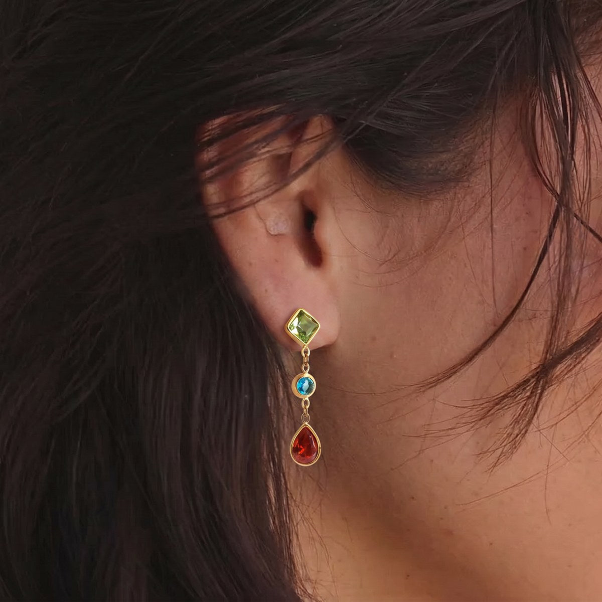 Rare Jewel Kite Drop Earrings