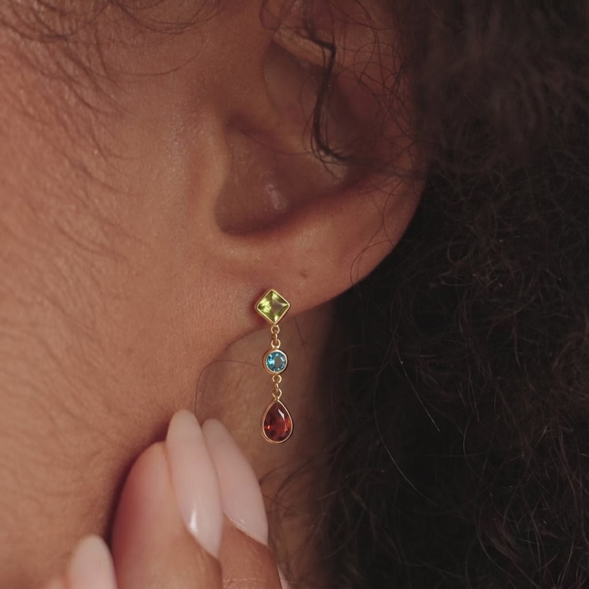 Rare Jewel Kite Drop Earrings