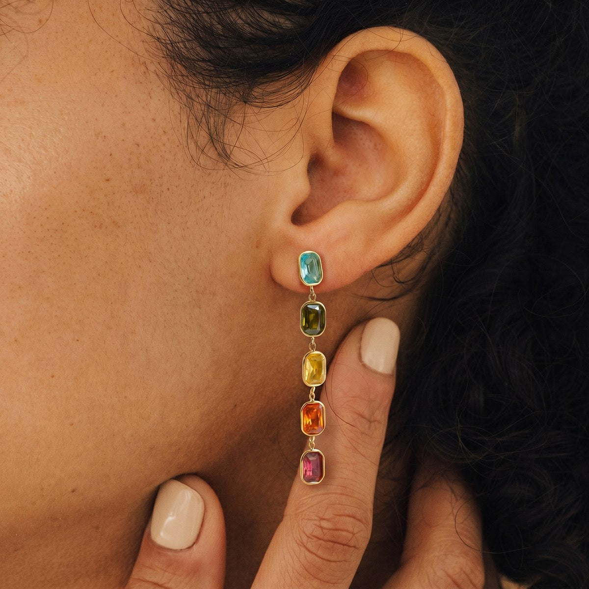 Iconic Jewel Baguette Drop Earrings