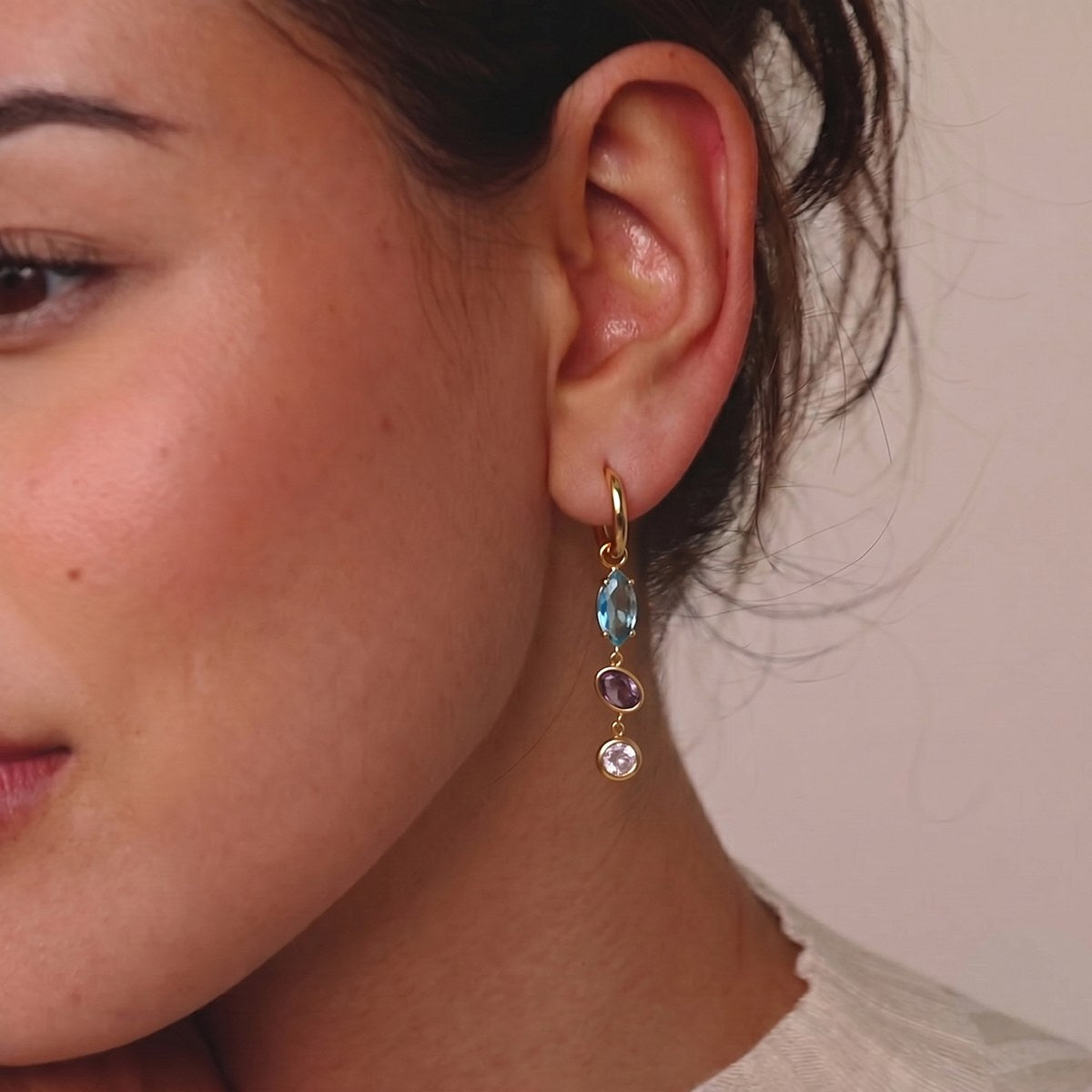 Muse Mismatched Gem Hoops