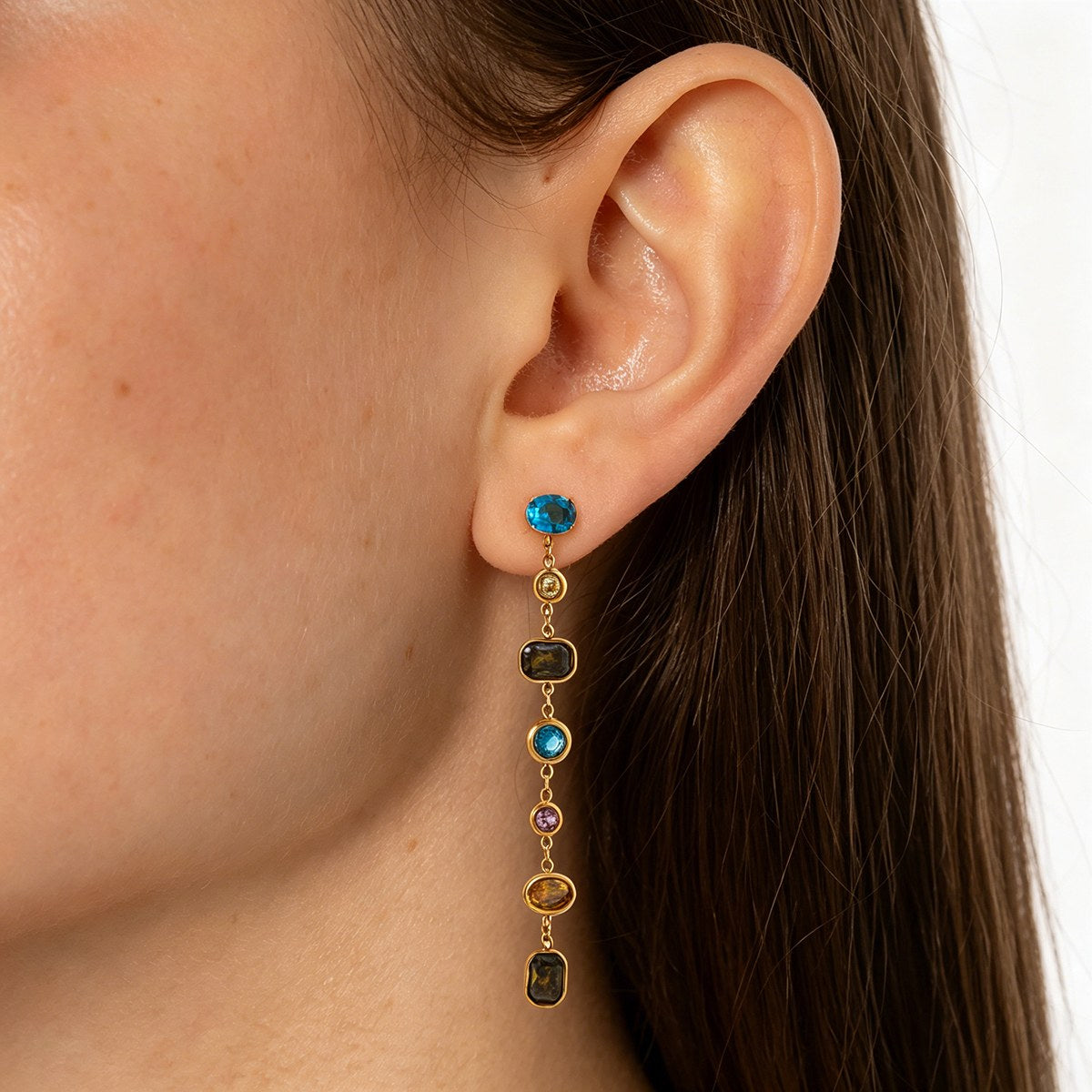 Iconic Rainbow Mosaic Drop Earrings