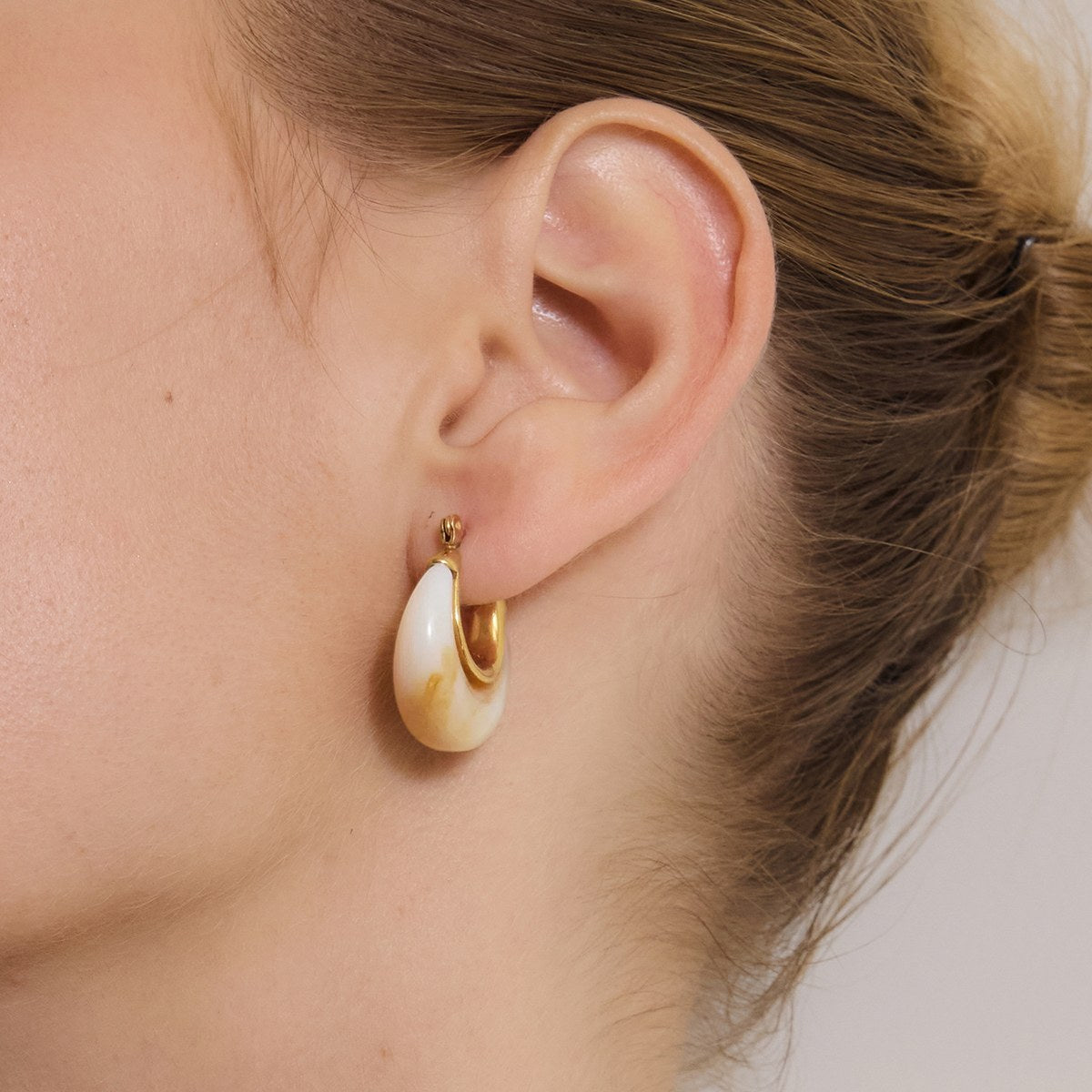 Muse Pearl White Resin Hoops