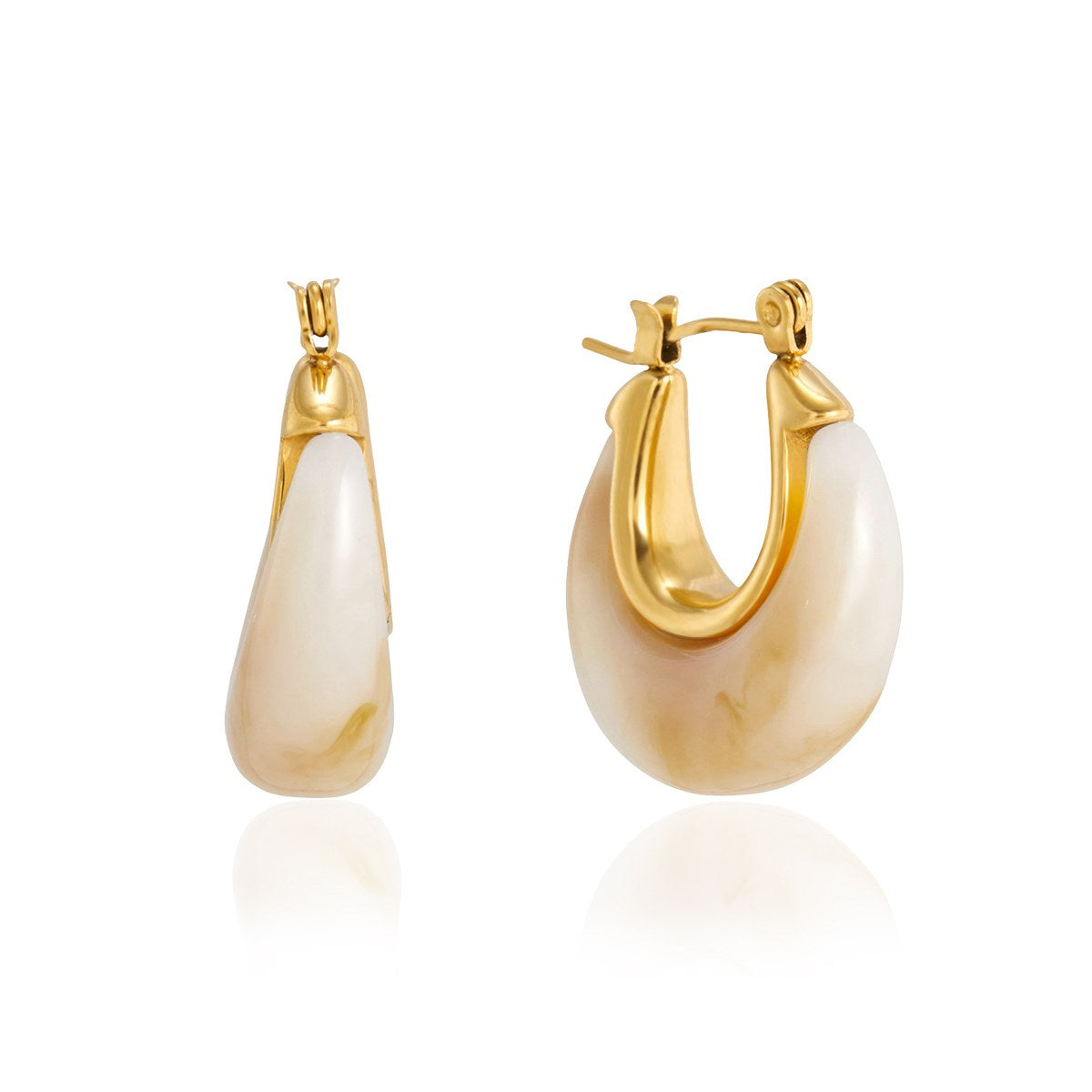 Muse Pearl White Resin Hoops