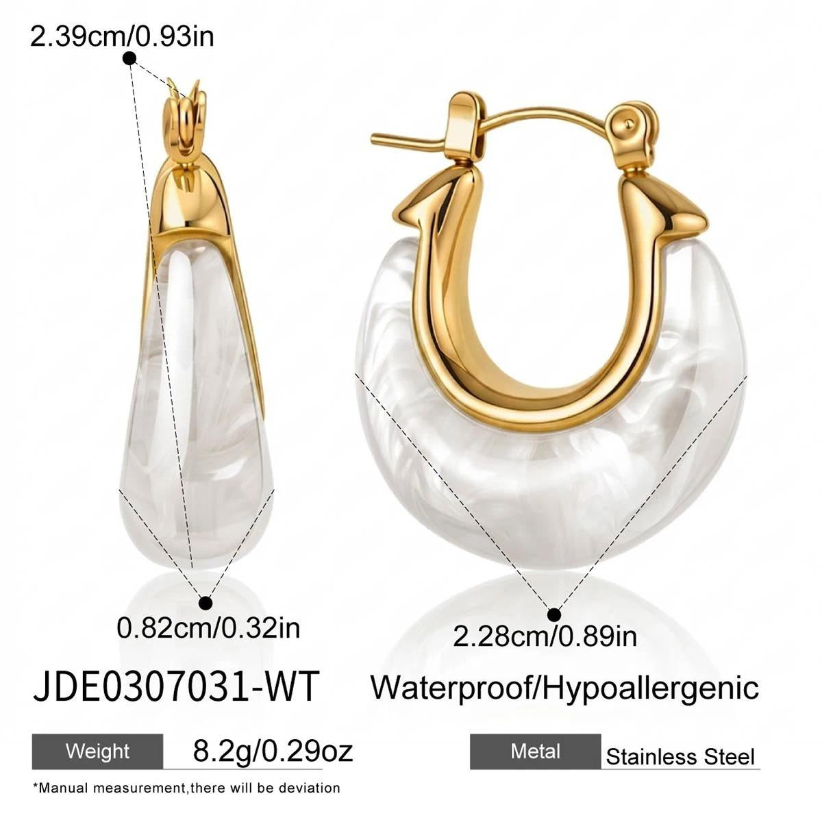 Muse Pearl White Resin Hoops