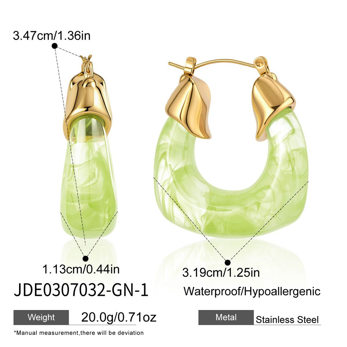 Reset Lime Tulip Resin Hoops