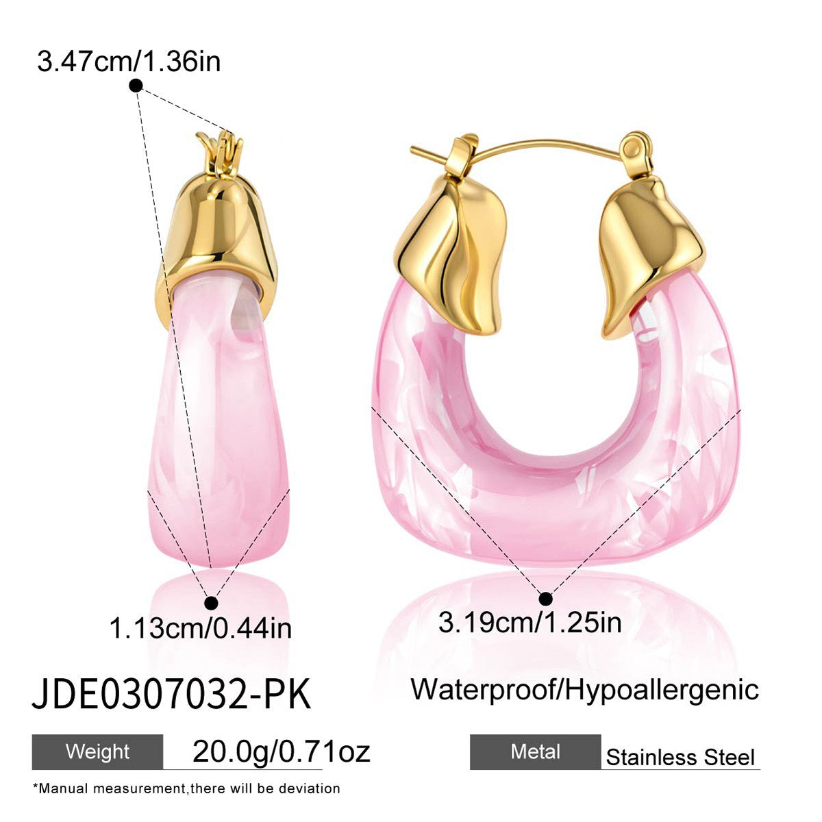 Pretty Pink Tulip Resin Hoops