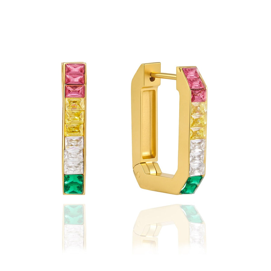 Flora Baguette Hoops · Rainbow
