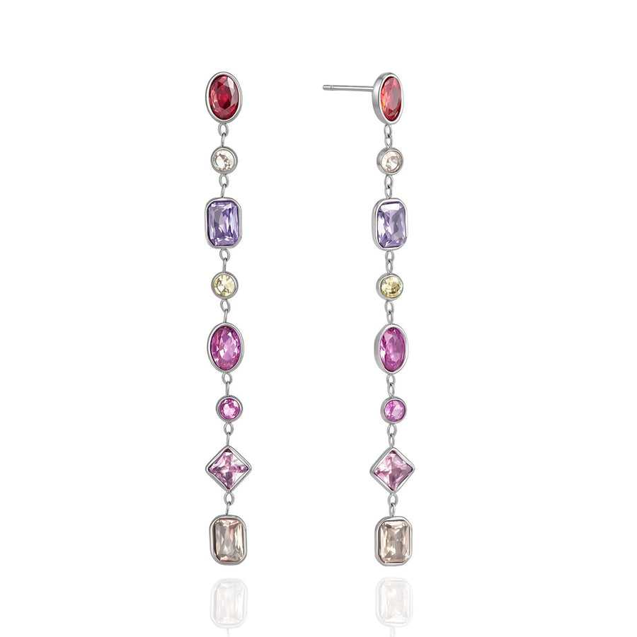 Grace Drop Earrings · Rainbow Silver