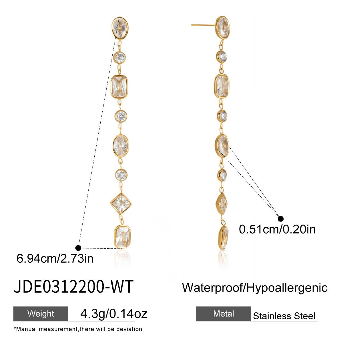 Elevated Crystal Line Drop Earrings