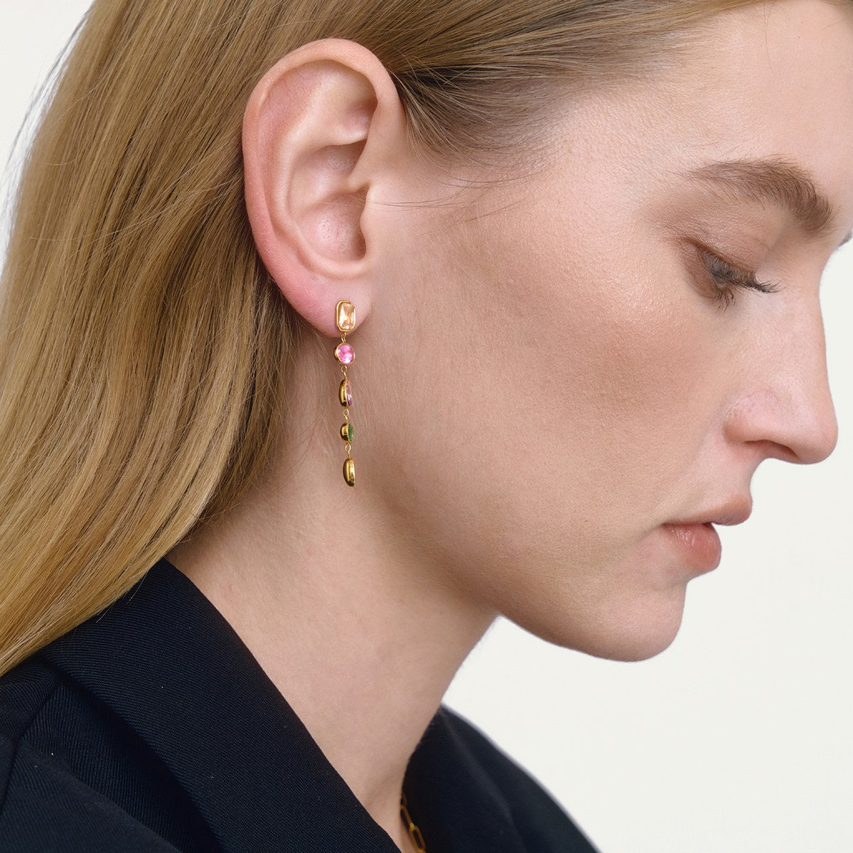Rare Rainbow Gem Cascade Earrings