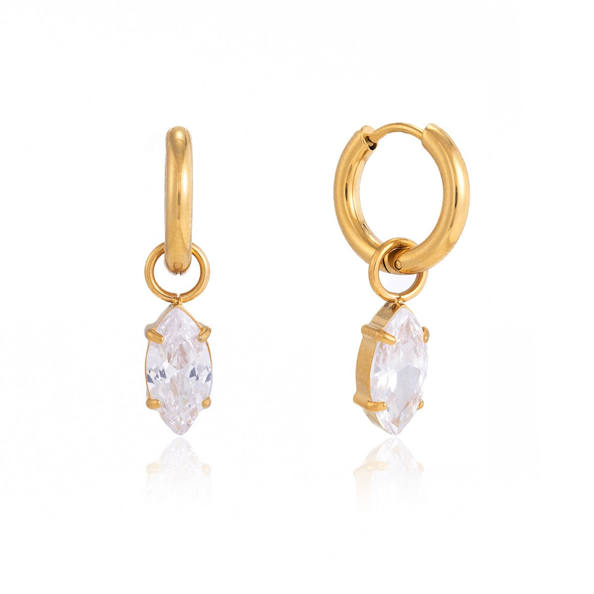 Elevated Marquise Drop Hoops