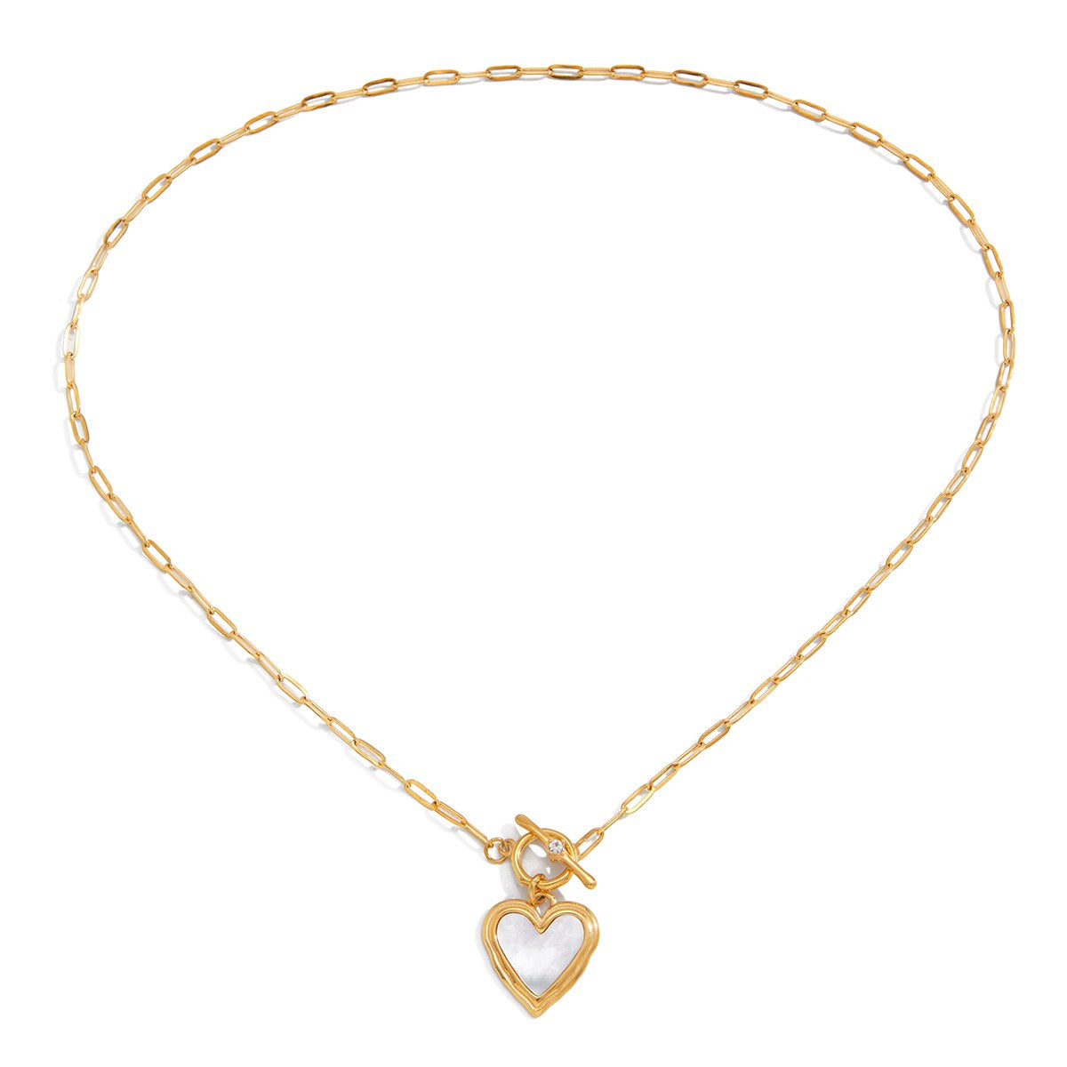 Chosen Heart Locket Paperclip Necklace