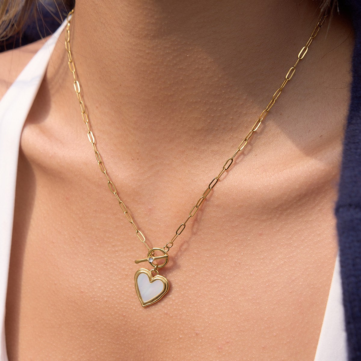 Chosen Heart Locket Paperclip Necklace