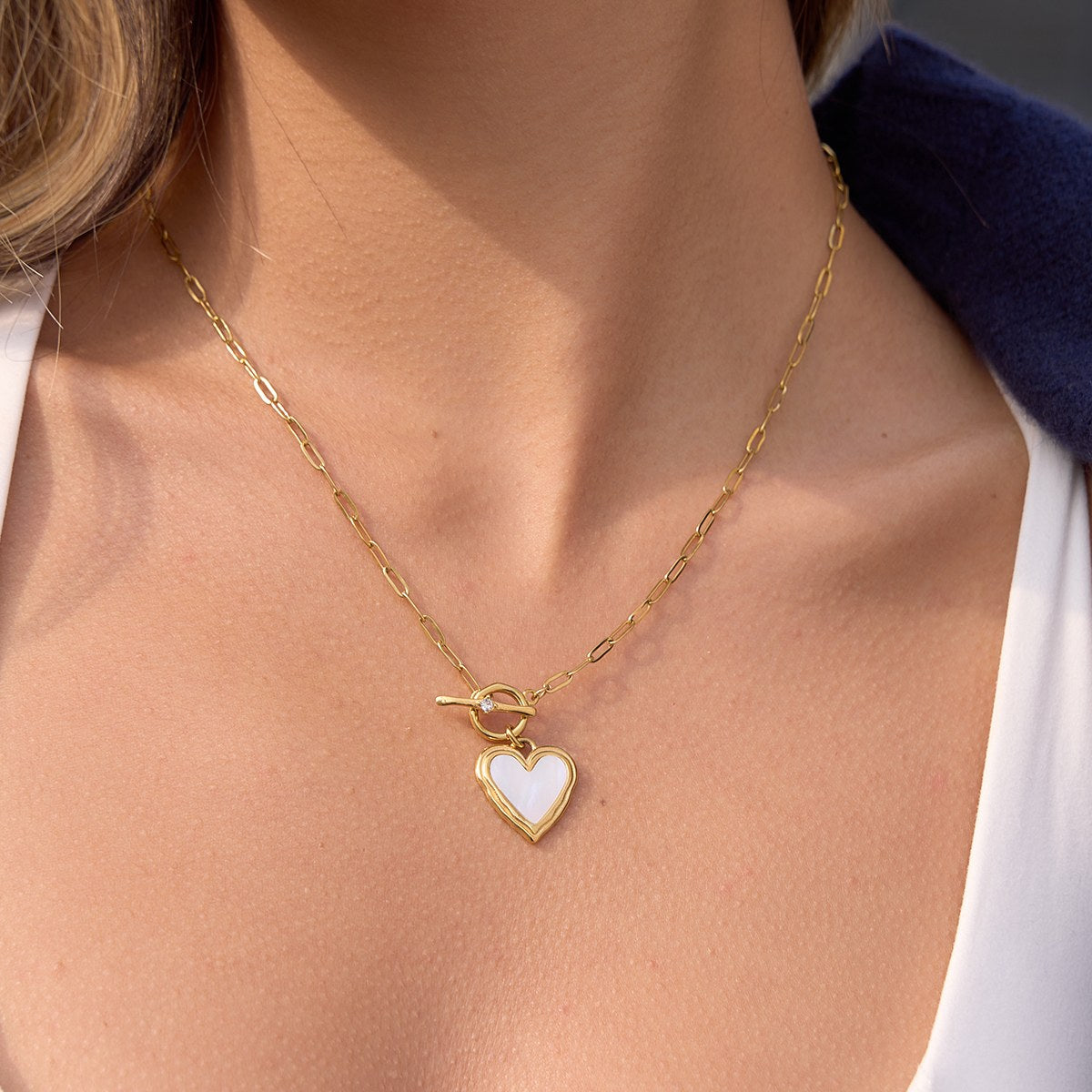 Chosen Heart Locket Paperclip Necklace