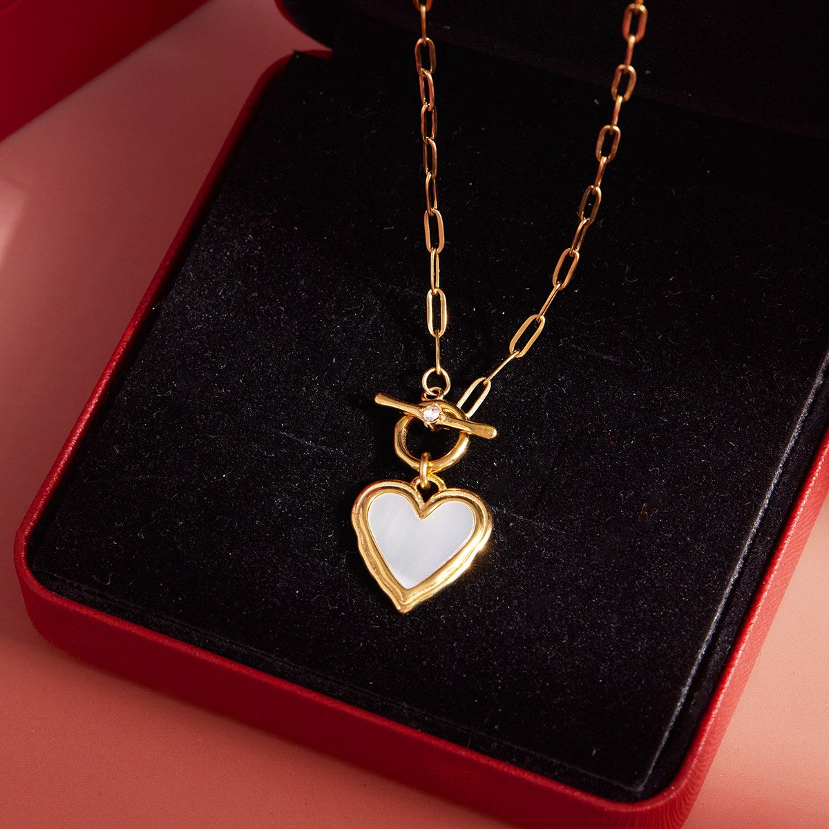 Chosen Heart Locket Paperclip Necklace