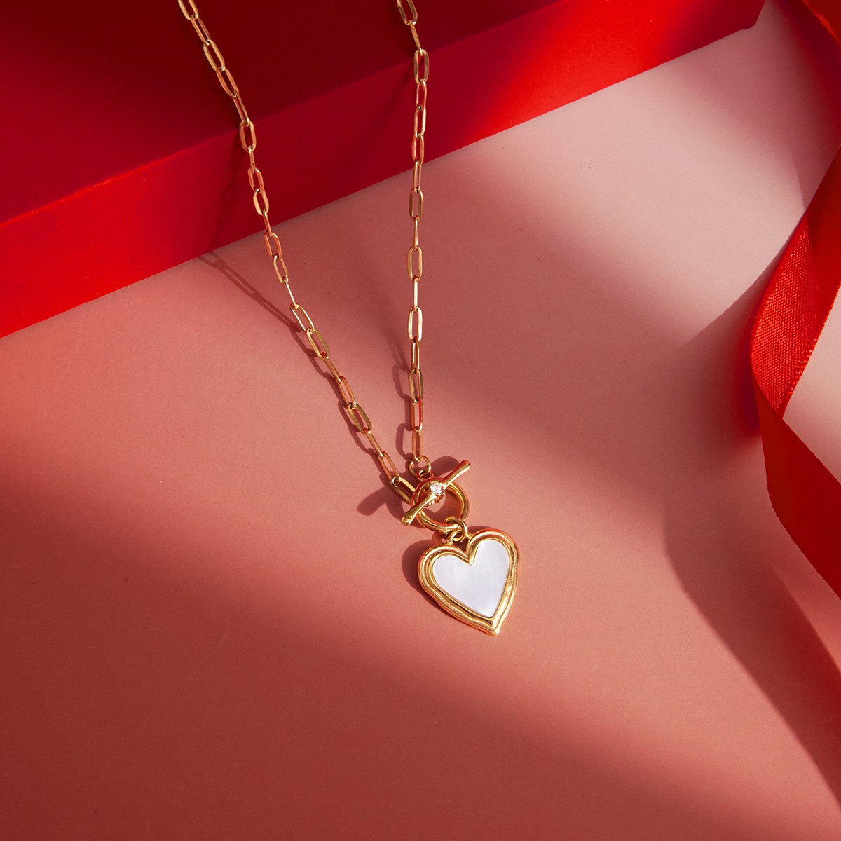 Chosen Heart Locket Paperclip Necklace