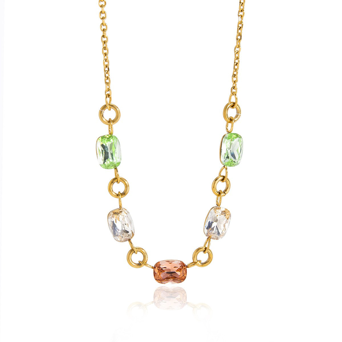 Rare Pastel Gem Link Necklace