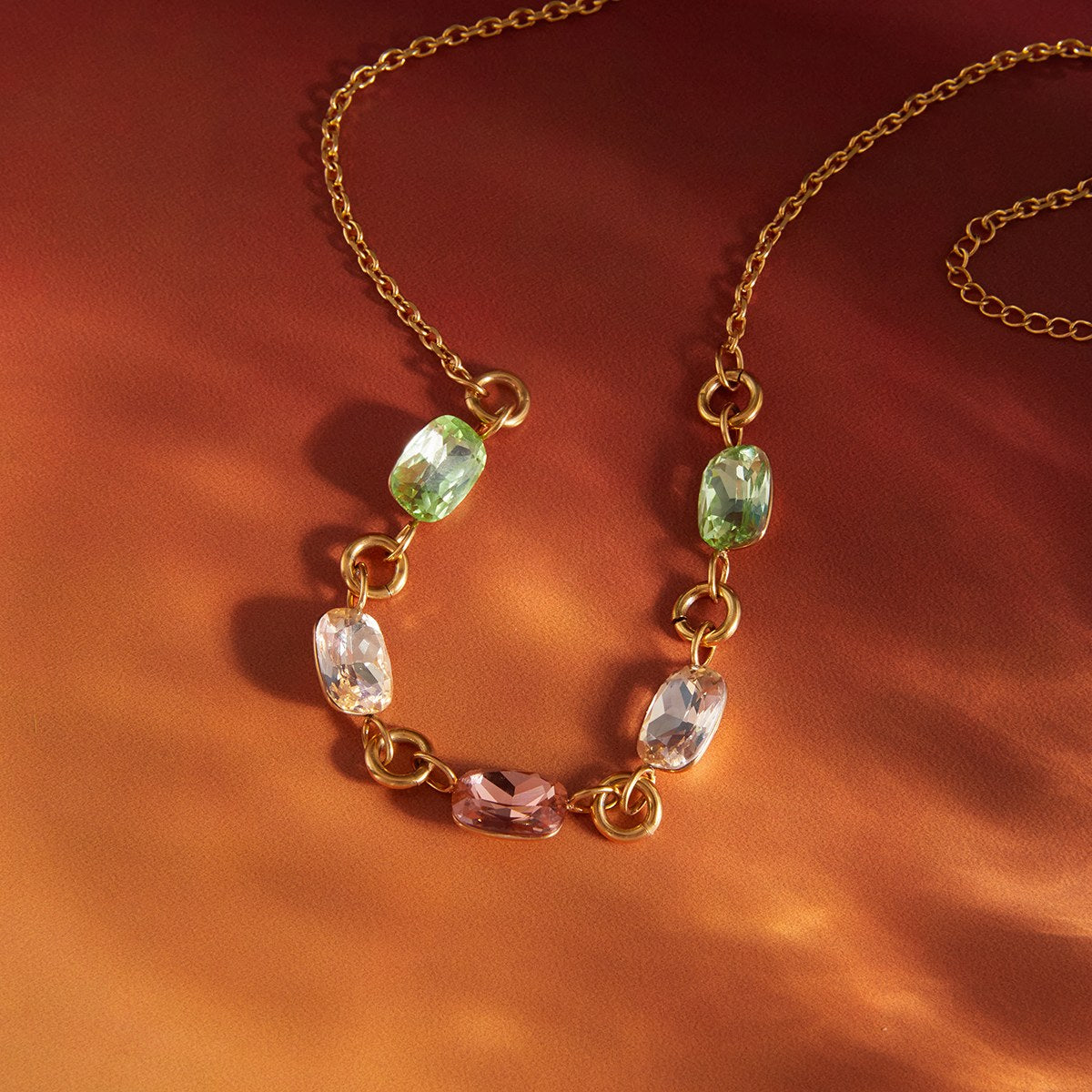 Rare Pastel Gem Link Necklace