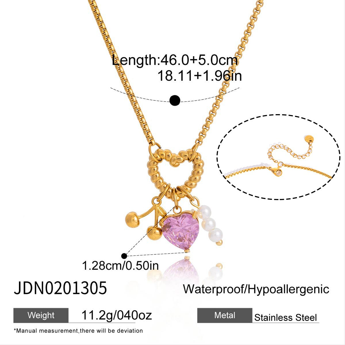 Chosen Heart Charm Cluster Necklace