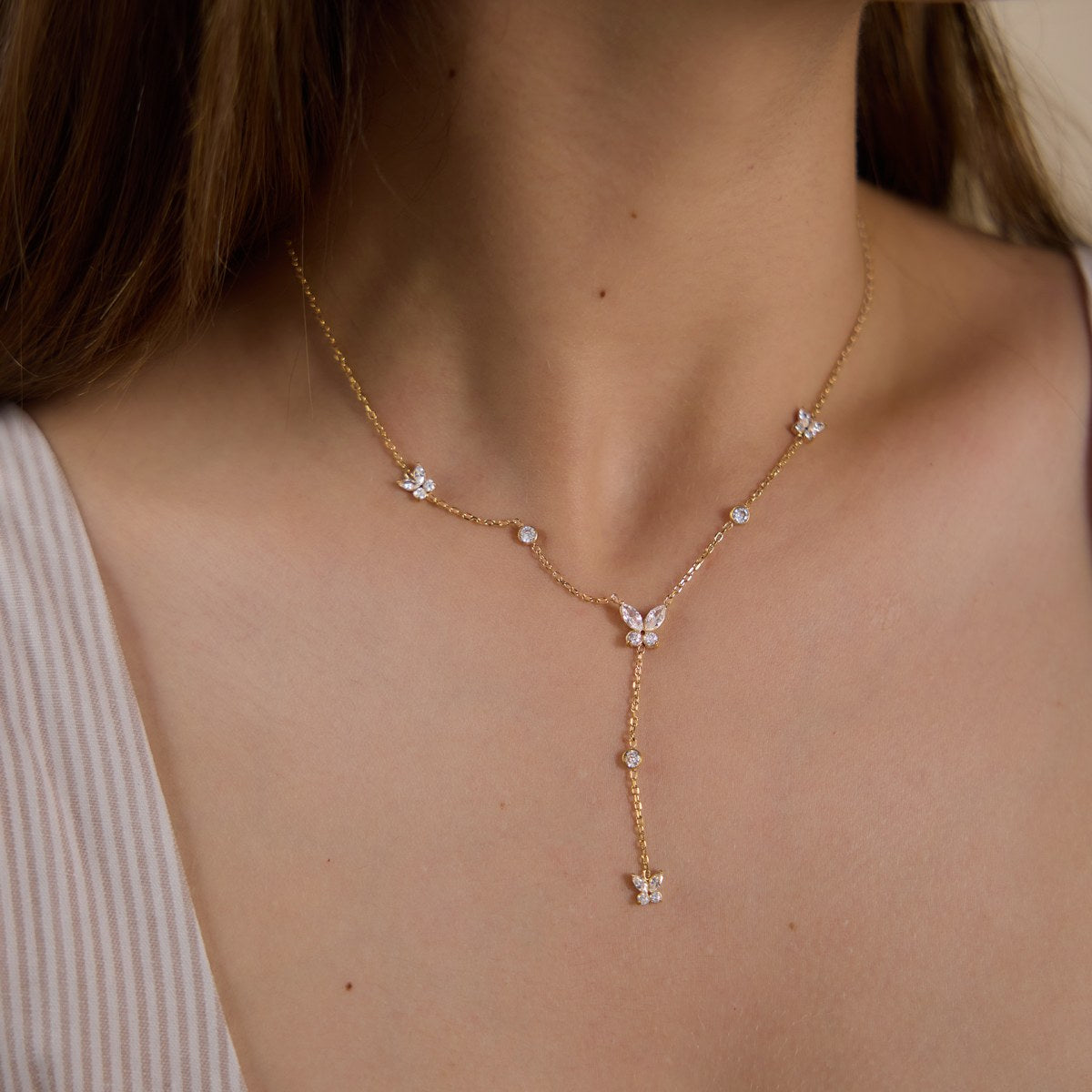 Becoming Butterfly Y Necklace
