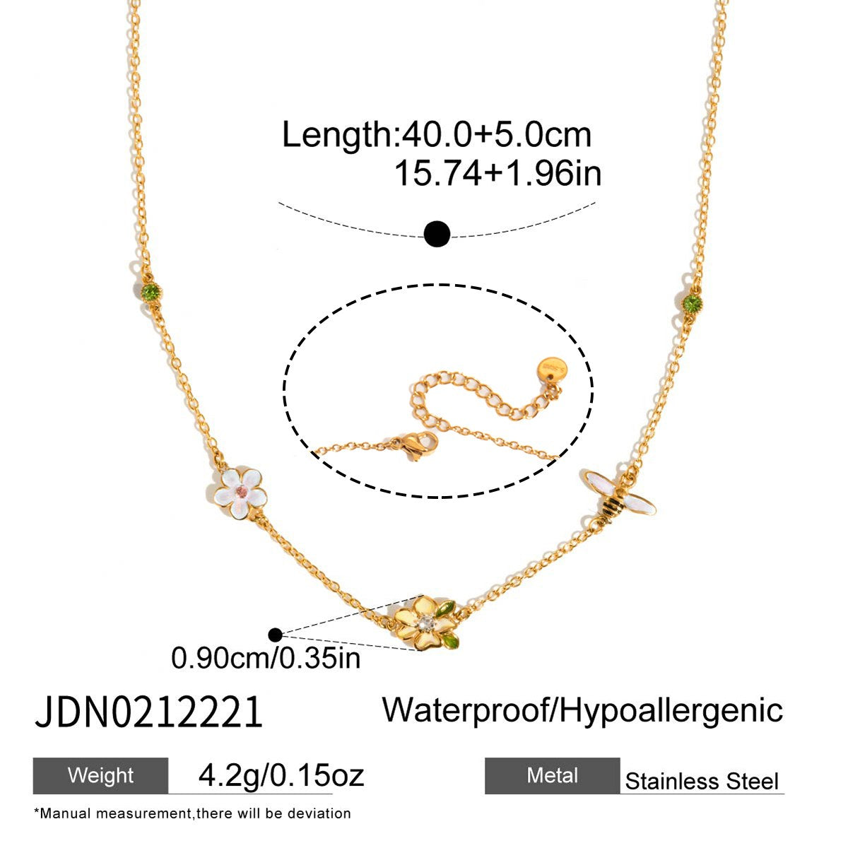 Muse Flower Bee Necklace