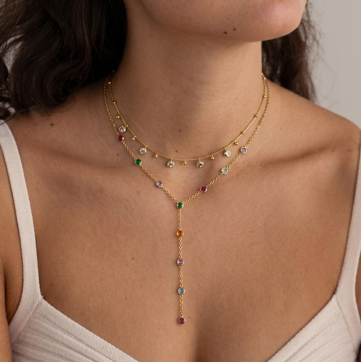 Aura Confetti Y Necklace