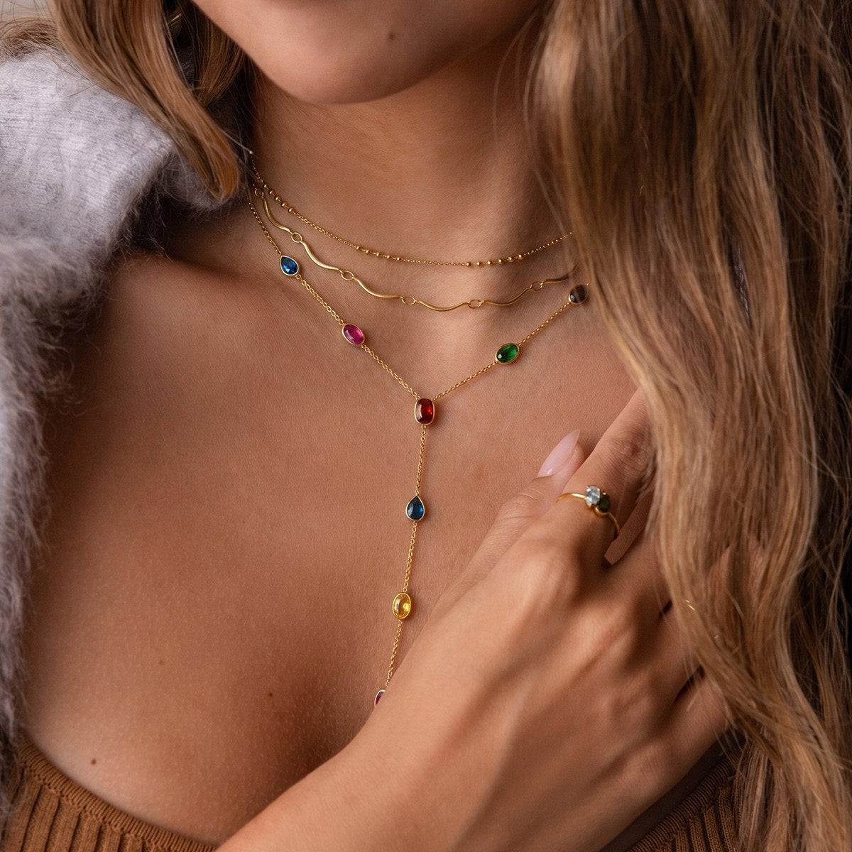 Rare Jewel Drop Y Necklace