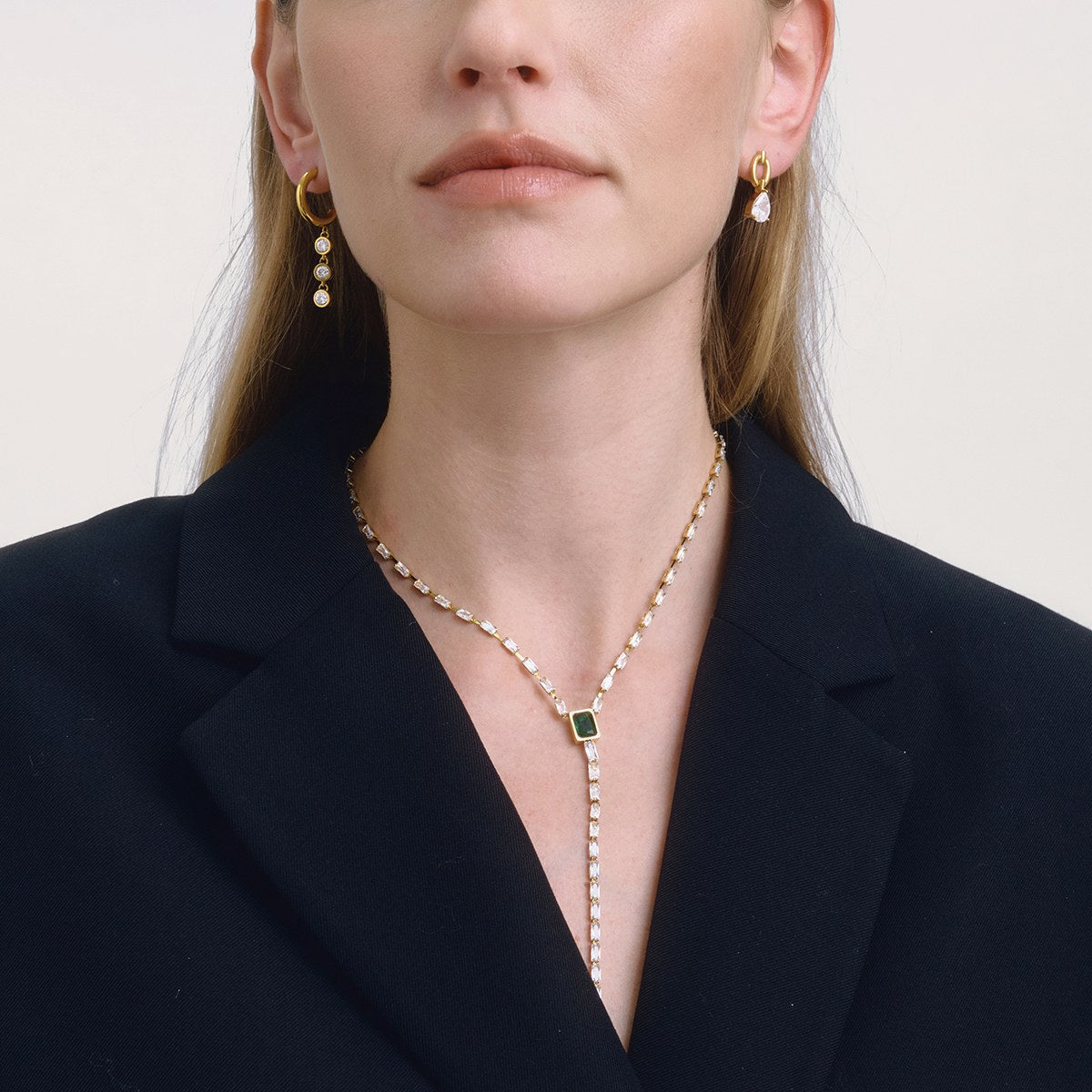 Iconic Crystal Y Lariat Necklace