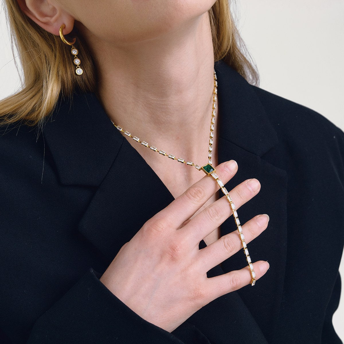 Iconic Crystal Y Lariat Necklace