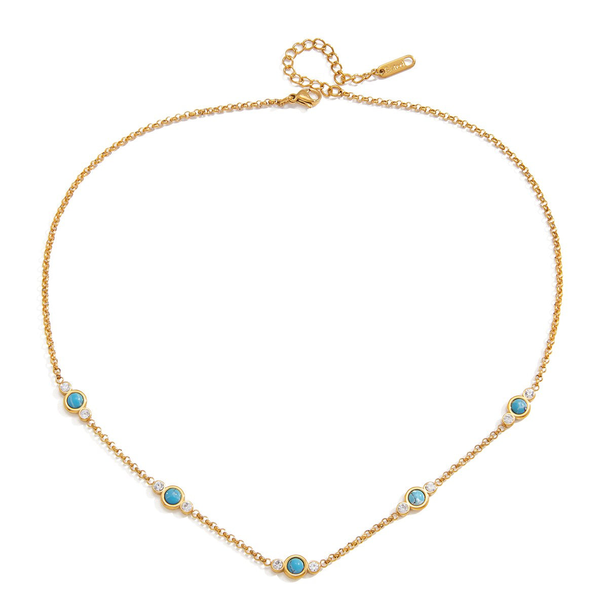 Glowing Turquoise Dot Necklace