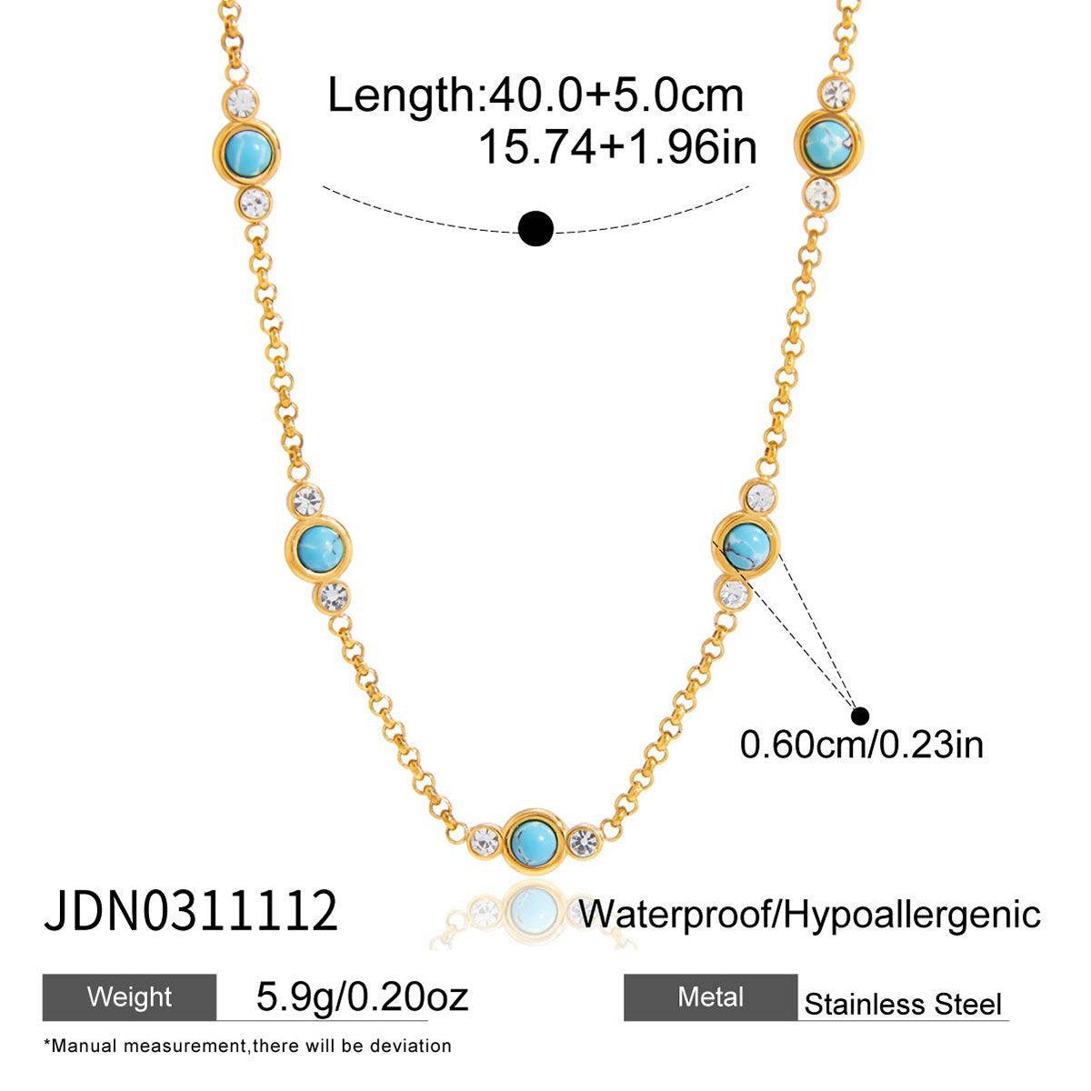 Glowing Turquoise Dot Necklace