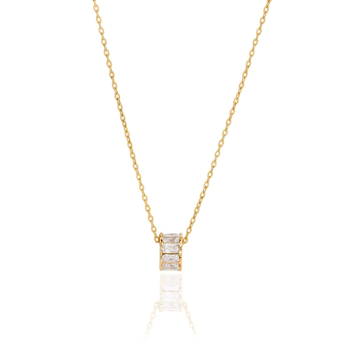 Elevated Crystal Barrel Pendant Necklace