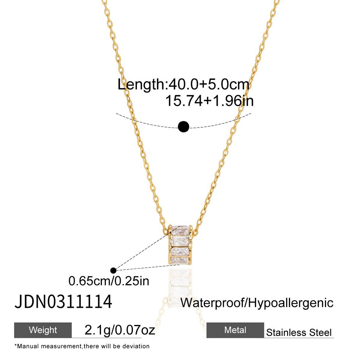 Elevated Crystal Barrel Pendant Necklace